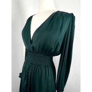 ROMANTIC LONG SLEEVE TEAL MIDI DRESS (Womans: Small)